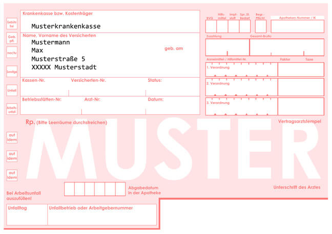 Musterabbildung eines Krankenscheins