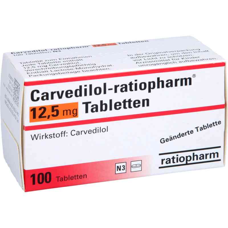 Carvedilol-ratiopharm 12,5mg 100 stk von ratiopharm GmbH PZN 10715958