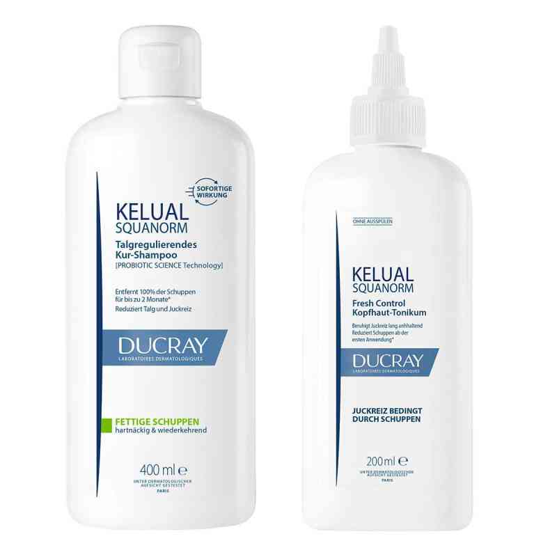 Ducray Shampoo Fettige Schuppen 400ml + Tonikum 200ml 1 Pck von PIERRE FABRE DERMO KOSMETIK GmbH PZN 08104279