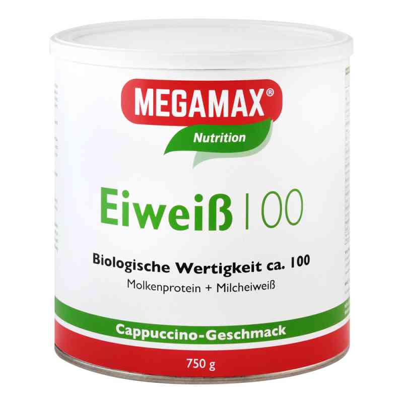 Eiweiss 100 Cappuccino Megamax Pulver 750 g von Megamax B.V. PZN 04316935