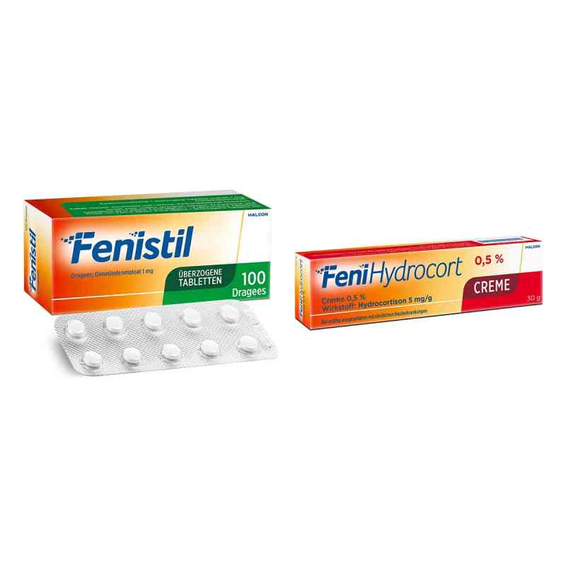 Fenistil Dragees 100 Stück + Fenihydrocort Creme 0,5 % 30 g 1 Set von Haleon Germany GmbH PZN 08104449