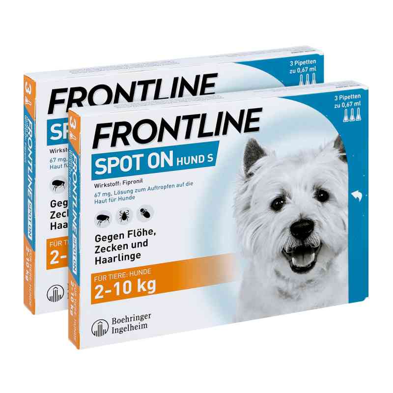 Frontline Spot on Hund 10 veterinär Lösung gegen Floh und Zecke 2x3 stk von Boehringer Ingelheim VETMEDICA G PZN 08101008