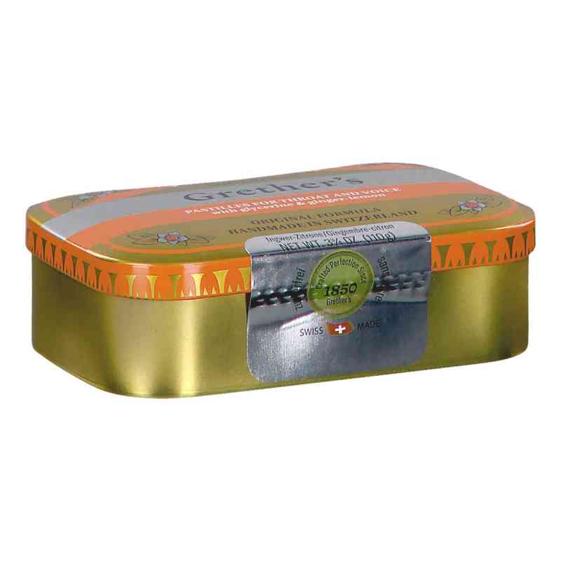 Grethers Ginger Lemon Zuckerfrei Pastillen Dose 110 g von Hager Pharma GmbH PZN 19834328