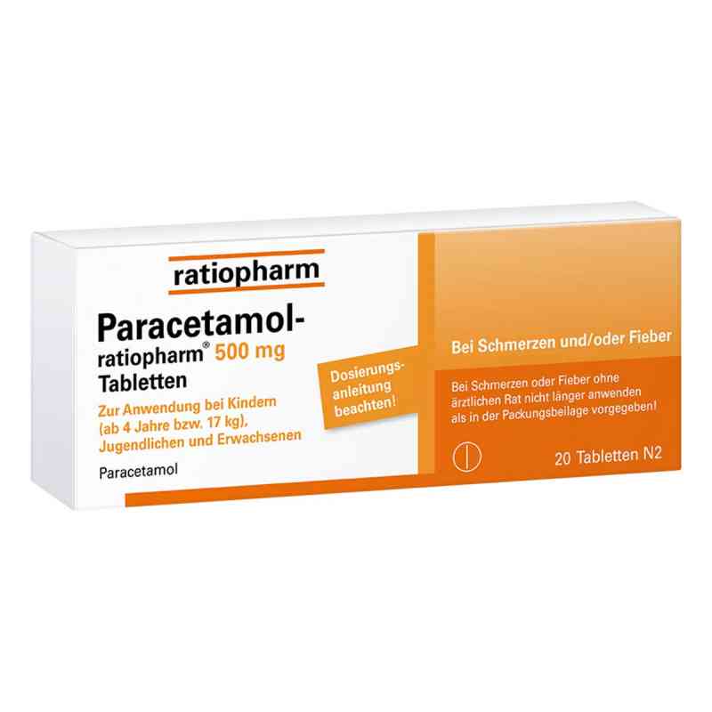 Paracetamol-ratiopharm® 500 mg 20 stk von ratiopharm GmbH PZN 01126111