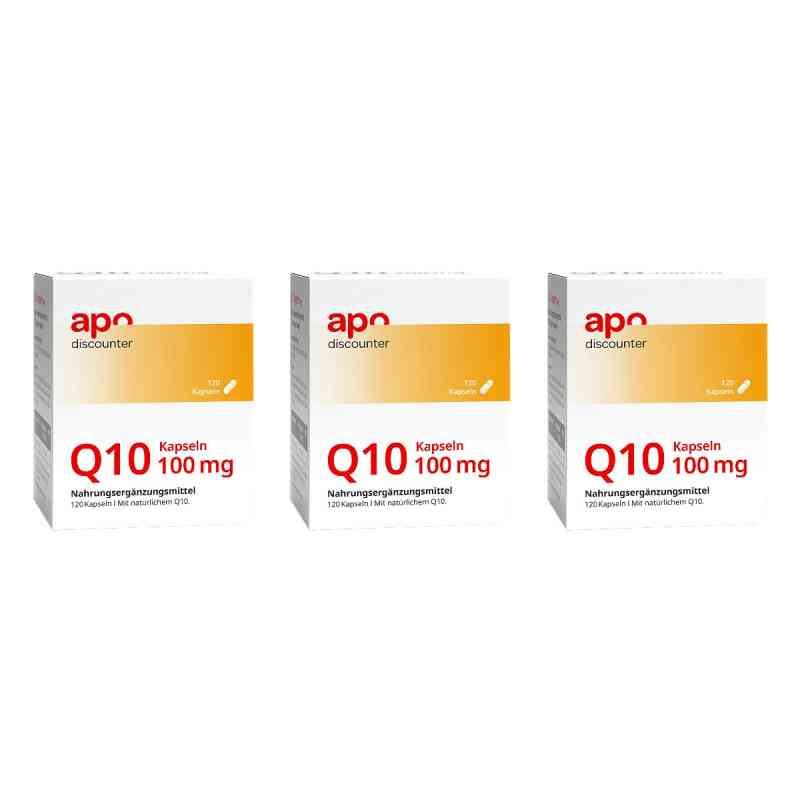 Q10 Kapseln 100 mg mit Coenzym Q10 von apodiscounter 3x 120 stk von apo.com Group GmbH PZN 08101857