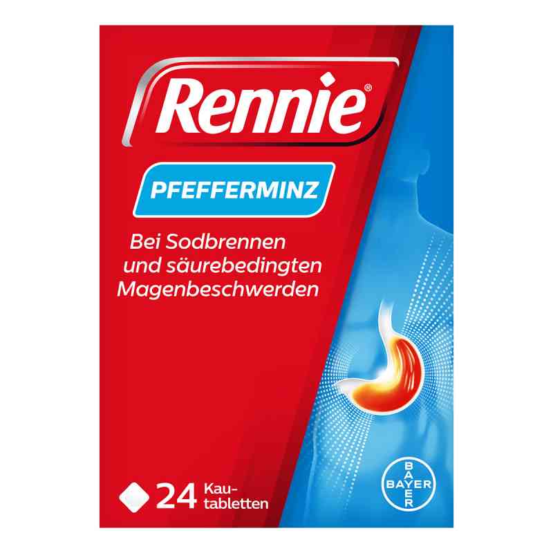 Rennie Pfefferminz gegen Sodbrennen Kautabletten 24 stk von Bayer Vital GmbH PZN 02751816
