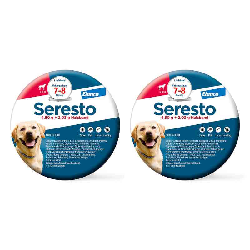 Seresto Halsband fr grosse Hunde ber 8 kg 2x1 stk