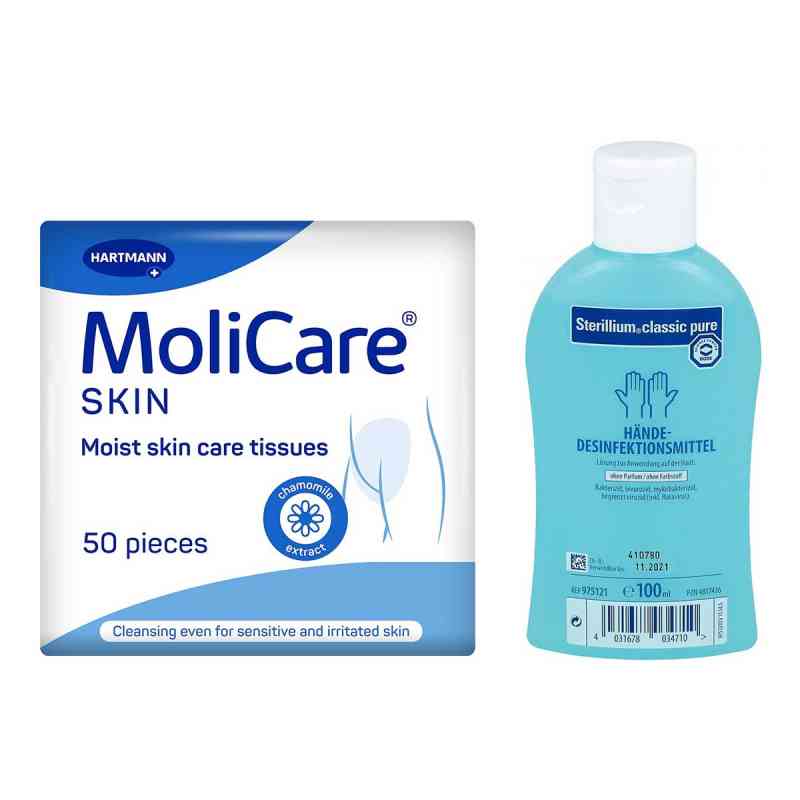 Sterillium Classic Pure Lsg. & Molicare Skin Feuchtpflegetücher 1 Pck von PAUL HARTMANN AG PZN 08103112