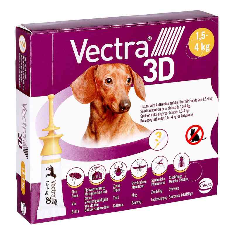 Vectra 3D Lösung gegen Zecken & Flöhe für Hunde 1,5-4 Kg 3 stk von O'ZOO GmbH PZN 18910180