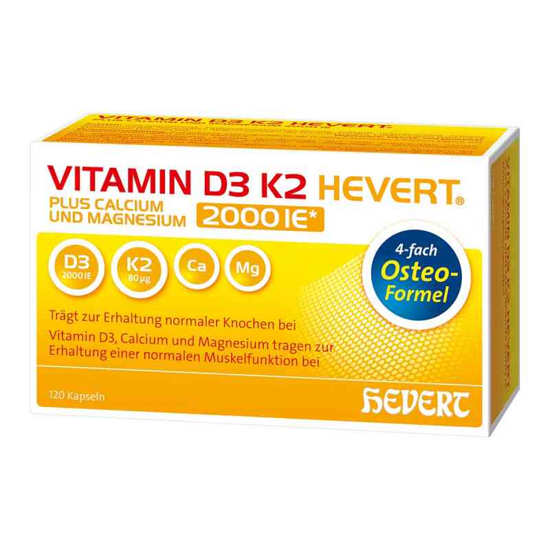 Vitamin D3 K2 Hevert plus Calcium und Magnesium 2000 I.E./ 2 Kap 120 stk von Hevert-Arzneimittel GmbH & Co. K PZN 17206740