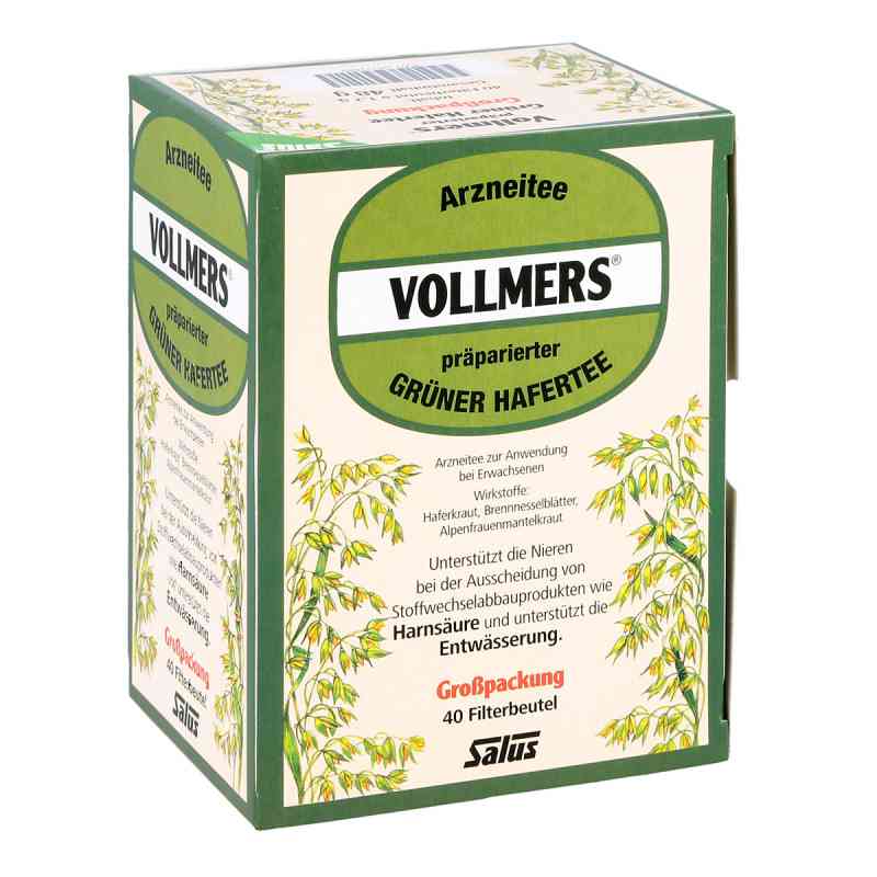 Vollmers präparierter grüner Hafertee Filterbeutel 40 stk von SALUS Pharma GmbH PZN 05371899