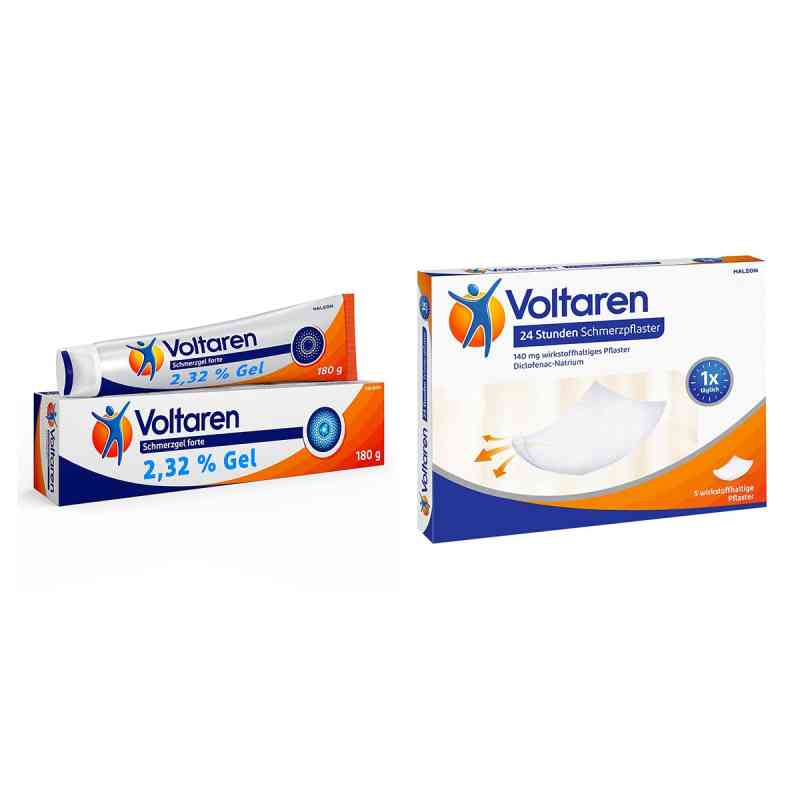 Voltaren Schmerzgel forte 180g + Voltaren Schmerzpflaster 5 Stk. 1 Set von Haleon Germany GmbH PZN 08104446