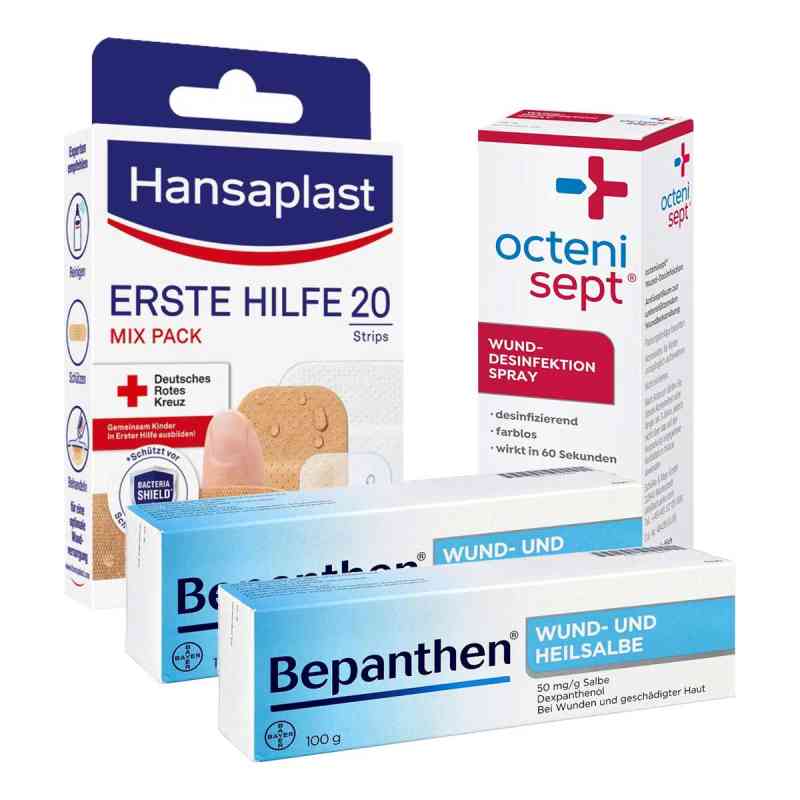 Wundversorgungs-Set mit 2x100g Bepanthen Wund- und Heilsalbe 1 Pck von  PZN 08102104