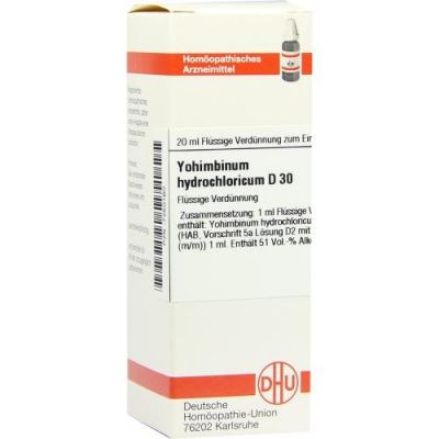 Yohimbinum hydrochloricum D30 Dilution 20 ml von DHU-Arzneimittel GmbH & Co. KG PZN 07250160