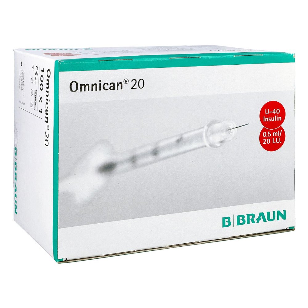 Omnican Insulinspr.0,5 ml U40 mit Kan.0,30x8 mm ein. 100X1 stk