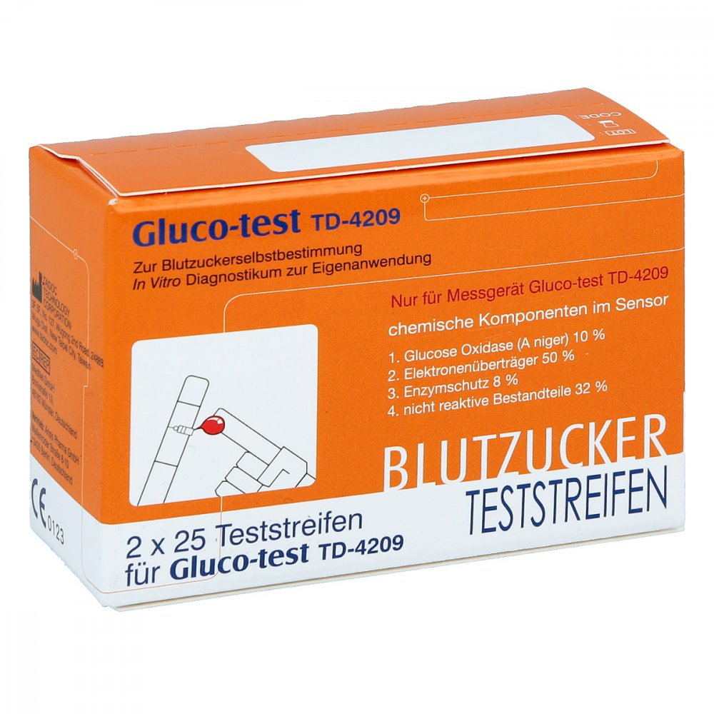 Gluco Test Blutzuckerteststreifen 50 stk