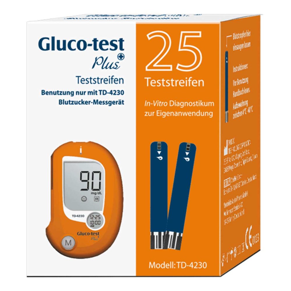 Gluco Test Plus Blutzuckerteststreifen 25 stk