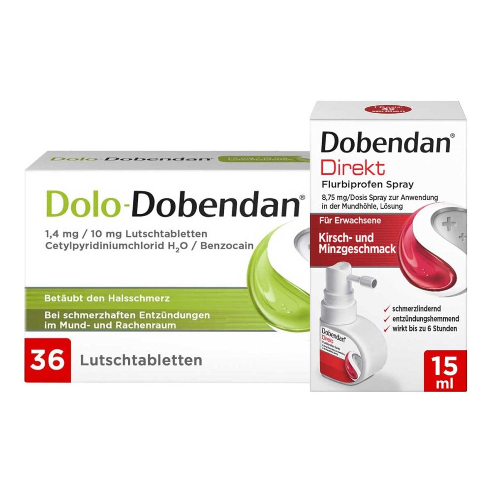 Dolo-Dobendan & Dobendan Direkt Set gegen starke Halsschmerzen 1 stk