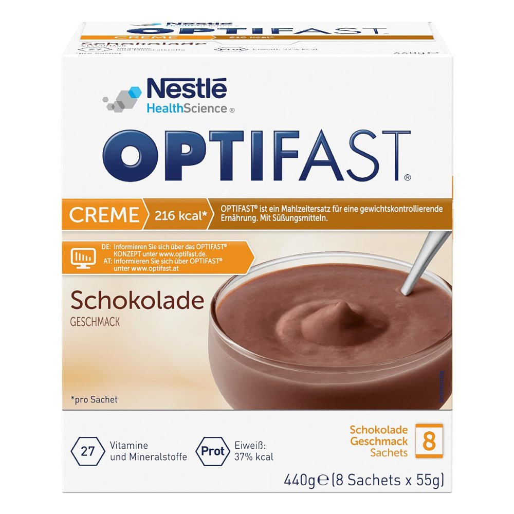 Optifast Creme Schokolade Pulver 8X55 g