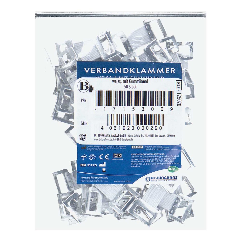 Verbandklammer Weiss 50 stk