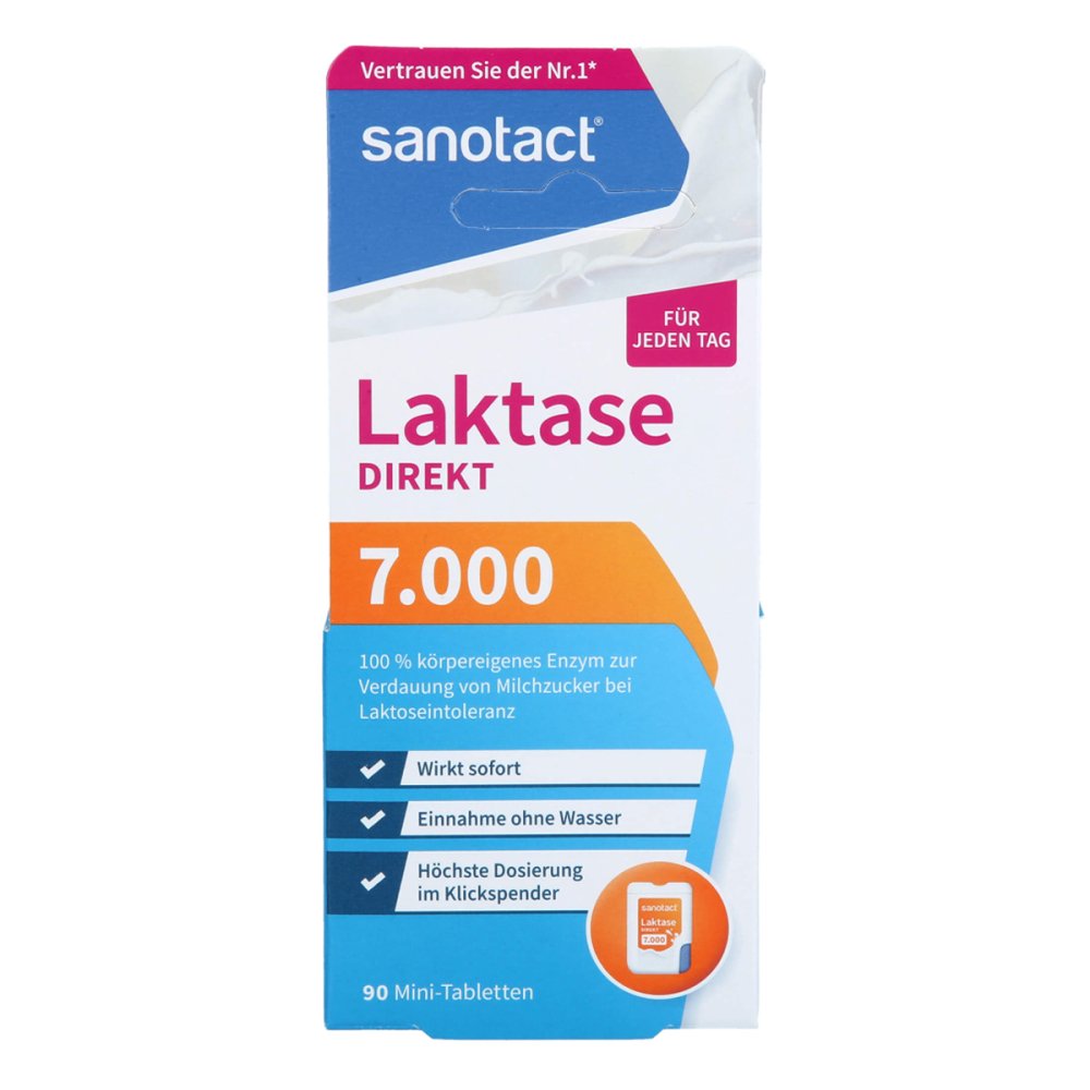 Laktase 7.000 Fcc Mini-tabletten Sanotact 90 stk