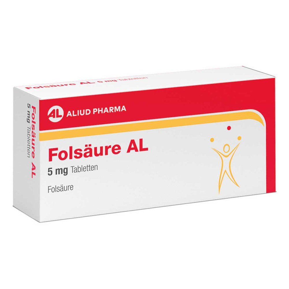 Folsäure AL 5 mg Tabletten bei Folsäuremangel 20 stk