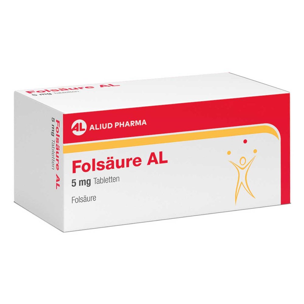Folsäure AL 5 mg Tabletten bei Folsäuremangel 100 stk