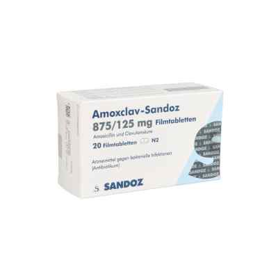 Amoxclav Sandoz 875/125 mg Filmtabletten 20 stk von BB FARMA S.R.L. PZN 12906929