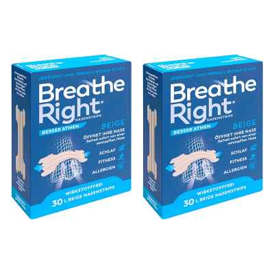 Besser Atmen Breathe Right Nasenpfl.groß Beige 2x30 stk von Pharma Netzwerk PNW GmbH PZN 08104599