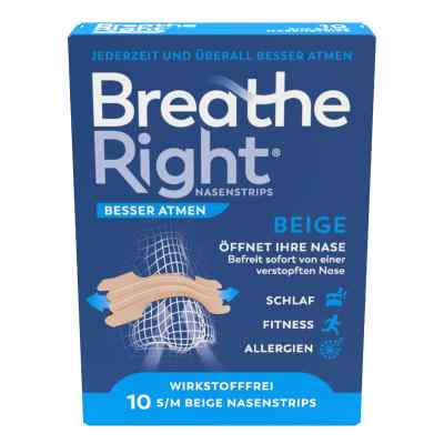 Besser Atmen Breathe Right Nasenstrips beige