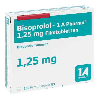 Bisoprolol-1a Pharma 1,25 mg Filmtabletten 100 stk von 1 A Pharma GmbH PZN 02205249