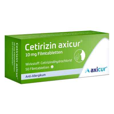 Cetirizin axicur 10 mg Filmtabletten 50 stk von  PZN 14293514