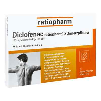 Diclofenac-ratiopharm Schmerzpflaster 140mg 10 stk von ratiopharm GmbH PZN 03500938