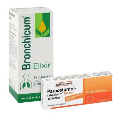 Erkältungsset Bronchicum und ratiopharm Paracetamol 1 Pck von  PZN 08101537