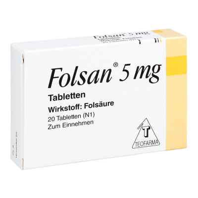 Folsan 5 mg Tabletten 20 stk von Teofarma s.r.l. PZN 01300098