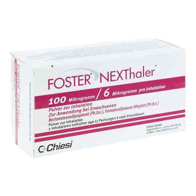 Foster Nexthaler 100/6 [my]g 120 Ed Inhalationspul 2 stk von Chiesi GmbH PZN 09469106