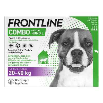Frontline Combo Hund L (20-40 kg) gegen Zecken, Flöhe 3 stk von Boehringer Ingelheim VETMEDICA G PZN 17558605