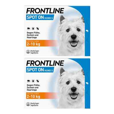 Frontline Spot On Hund S (2-10 kg) gegen Zecken, Flöhe, Haarling 2 x6 stk von Boehringer Ingelheim VETMEDICA G PZN 08102570