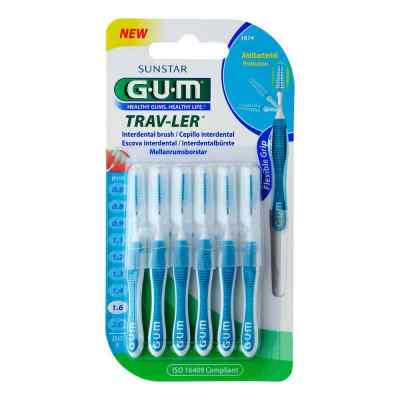 GUM® TRAV-LER® 1,6 mm blau (Tanne)  6 stk von Sunstar Deutschland GmbH PZN 09714333