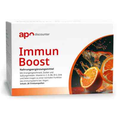 Immun Boost Trinkampullen mit Vitamin A, C, D, B6, B12, Zink 28X25 ml von apo.com Group GmbH PZN 18706752