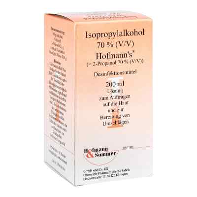 Isopropylalkohol 70% V/v Hofmann's 200 ml von Hofmann & Sommer GmbH & Co. KG PZN 10112496