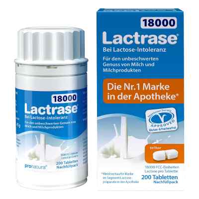 Lactrase 18.000 Fcc Tabletten Teilbar Nachfüllp. 200 stk von Pro Natura Gesellschaft für gesu PZN 18684016