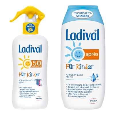 Ladival Kinder Sonnenspray Sonnenschutz LSF 50+ und Apres Milch   1 stk von STADA Consumer Health Deutschlan PZN 08100928