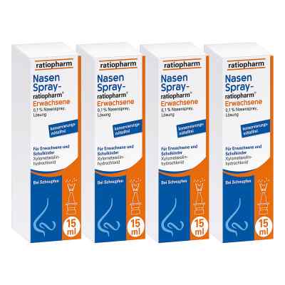 NasenSpray ratiopharm® Erwachsene 4x15 ml von ratiopharm GmbH PZN 08102422