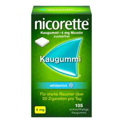 Nicorette Kaugummi whitemint – mit 4 mg Nikotin 105 stk von Johnson & Johnson GmbH (OTC) PZN 07353635