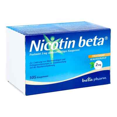 Nicotin Beta Fruitmint 2 Mg wirkstoffhaltiges Kaugummi 105 stk von betapharm Arzneimittel GmbH PZN 13162543