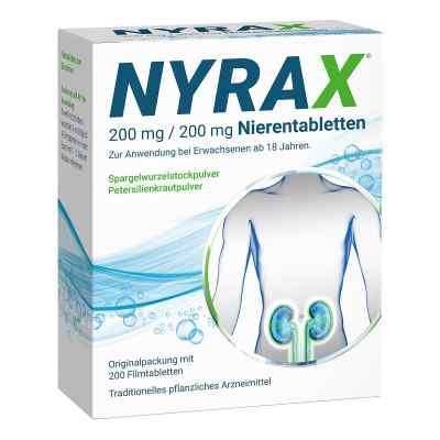 Nyrax 200 mg/200 mg Nierentabletten 200 stk von Heilpflanzenwohl GmbH PZN 15269908