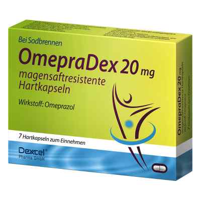 OmepraDex 20mg magensaftresistente Hartkapseln 7 stk von Dexcel Pharma GmbH PZN 09064639