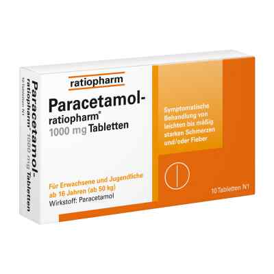 Paracetamol ratiopharm 1000mg 10 stk von ratiopharm GmbH PZN 09263936