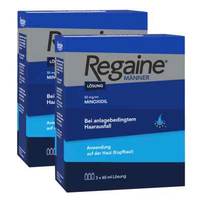 REGAINE® Männer Lösung (6 Monats Packung) mit 5% Minoxidil 2x3x60 ml von  PZN 08101009